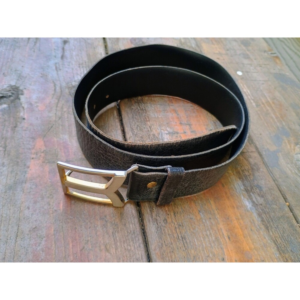 Black Leather Vintage Mens Belt 44" Long Steer Hide